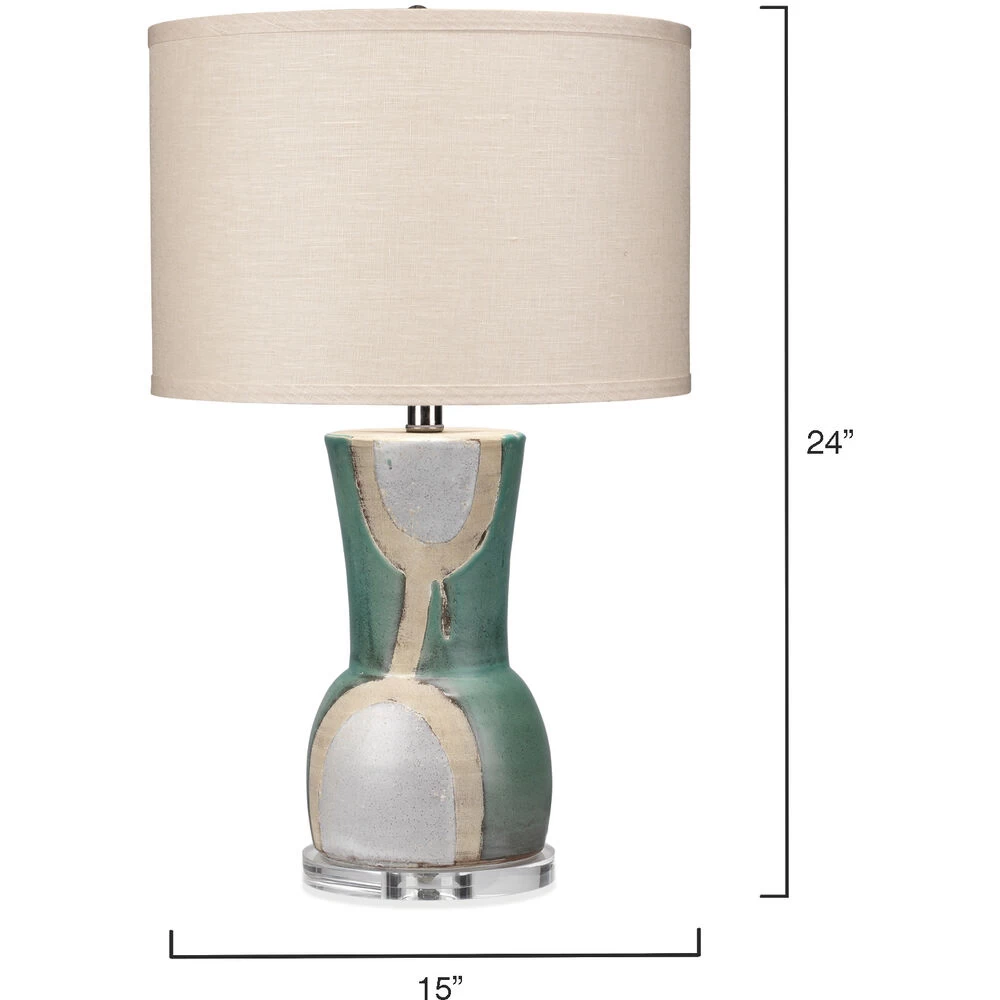 Estel 24 Inch 150.00 Watt Aqua / White / Natural Table Lamp Portable Light 3 Estel 24 Inch 150.00 Watt Aqua / White / Natural Table Lamp Portable Light - Image 3