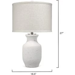 Gilbert 27 Inch 100.00 Watt Textured Matte White Table Lamp Portable Light 5 Gilbert 27 Inch 100.00 Watt Textured Matte White Table Lamp Portable Light -Jamie Young Co Shop 9gilbertwh 2