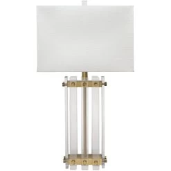 Grammercy 28 Inch 150.00 Watt Acrylic & Antique Brass Table Lamp Portable Light