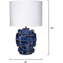 Helios 30.5 Inch 150.00 Watt Cobalt Blue Table Lamp Portable Light 7 Helios 30.5 Inch 150.00 Watt Cobalt Blue Table Lamp Portable Light -Jamie Young Co Shop 9heliostlco 2