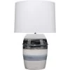 Horizon Striped 32 Inch 150.00 Watt Grey / Black / White Ceramic Table Lamp Portable Light