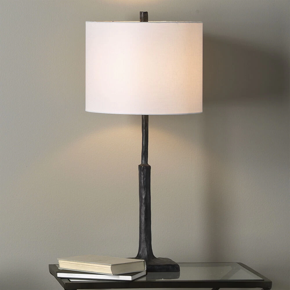 Humble 32 Inch 150.00 Watt Textured Charcoal Plaster Table Lamp Portable Light 2 Humble 32 Inch 150.00 Watt Textured Charcoal Plaster Table Lamp Portable Light - Image 2