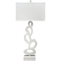Ivy 34 Inch 150 Watt White Plaster Table Lamp Portable Light