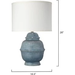 Kaya 26 Inch 150.00 Watt Blue Ceramic Table Lamp Portable Light -Jamie Young Co Shop 9kayabld71cl 2