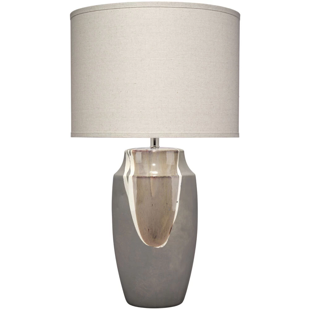 Landslide 32 Inch 150.00 Watt Matte Grey W/ Beige & White Drip Table Lamp Portable Light 1 Landslide 32 Inch 150.00 Watt Matte Grey W/ Beige & White Drip Table Lamp Portable Light