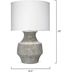 Masonry 27 Inch 150.00 Watt Grey Ceramic Table Lamp Portable Light -Jamie Young Co Shop 9masogrd131c 2