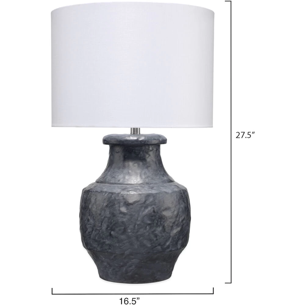 Masonry 27.5 Inch 150.00 Watt Textured Charcoal Plaster Table Lamp Portable Light 3 Masonry 27.5 Inch 150.00 Watt Textured Charcoal Plaster Table Lamp Portable Light - Image 3