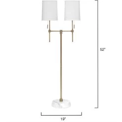 Minerva 52 Inch 40.00 Watt Antique Brass & White Marble Twin Shade Floor Lamp Portable Light -Jamie Young Co Shop 9mine flab 5