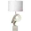 Obscure 35 Inch 150.00 Watt White Polyresin Table Lamp Portable Light