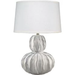 Oceane Gourd 27 Inch 150.00 Watt White Ceramic Table Lamp Portable Light