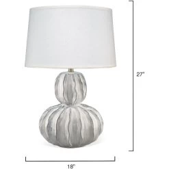 Oceane Gourd 27 Inch 150.00 Watt White Ceramic Table Lamp Portable Light -Jamie Young Co Shop 9oceawhc131g 2