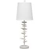 Petals 29.75 Inch 100.00 Watt White Plaster Table Lamp Portable Light