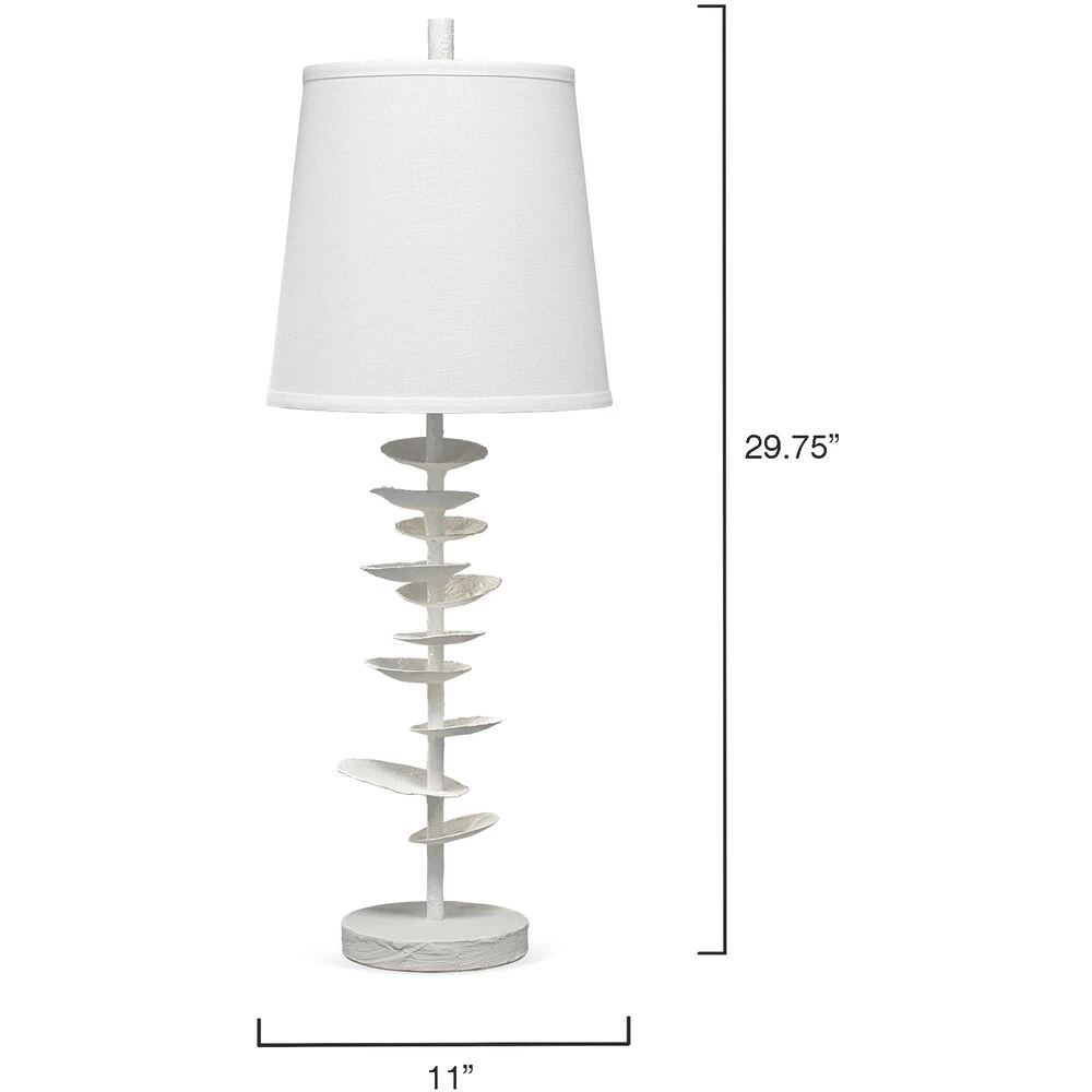Petals 29.75 Inch 100.00 Watt White Plaster Table Lamp Portable Light 3 Petals 29.75 Inch 100.00 Watt White Plaster Table Lamp Portable Light - Image 3