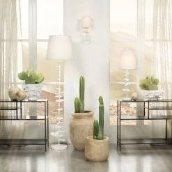 Petals 29.75 Inch 100.00 Watt White Plaster Table Lamp Portable Light 10 Petals 29.75 Inch 100.00 Watt White Plaster Table Lamp Portable Light -Jamie Young Co Shop 9petalstlwh 4