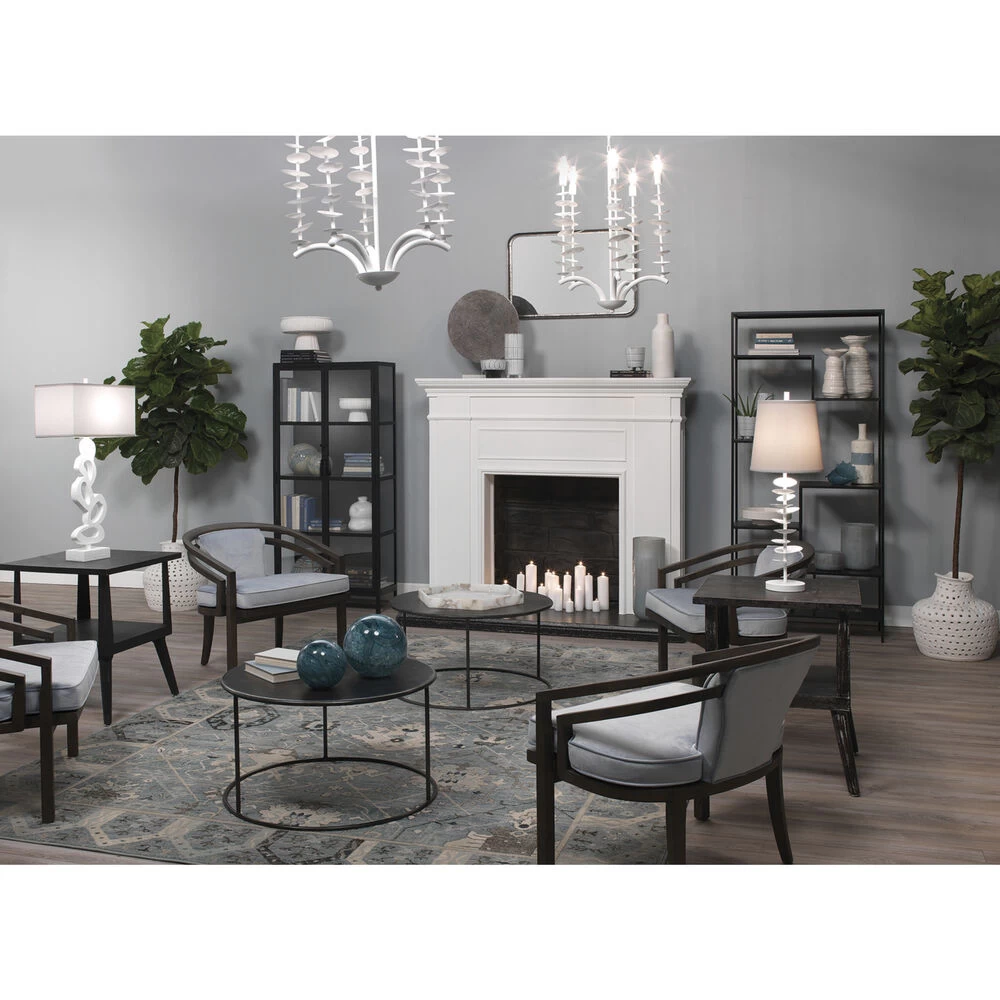 Petals 29.75 Inch 100.00 Watt White Plaster Table Lamp Portable Light 6 Petals 29.75 Inch 100.00 Watt White Plaster Table Lamp Portable Light - Image 6