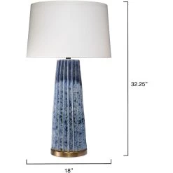 Pleated 32.25 Inch 150.00 Watt Cornflower Blue Table Lamp Portable Light -Jamie Young Co Shop 9pleatedtlbl 2