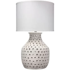 Porous 32 Inch 150.00 Watt Matte White Table Lamp Portable Light