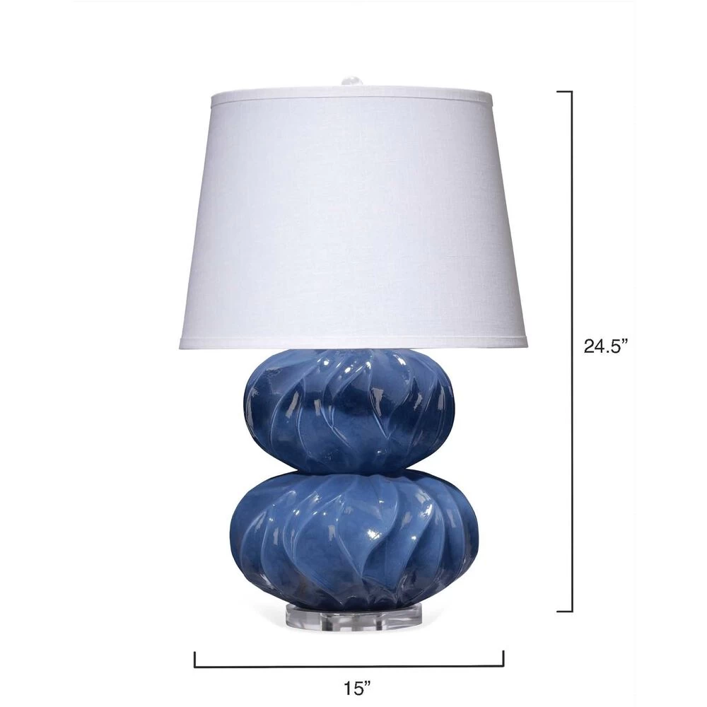 Pricilla 25 Inch 150.00 Watt Navy Blue Double Gourd Table Lamp Portable Light 3 Pricilla 25 Inch 150.00 Watt Navy Blue Double Gourd Table Lamp Portable Light - Image 3