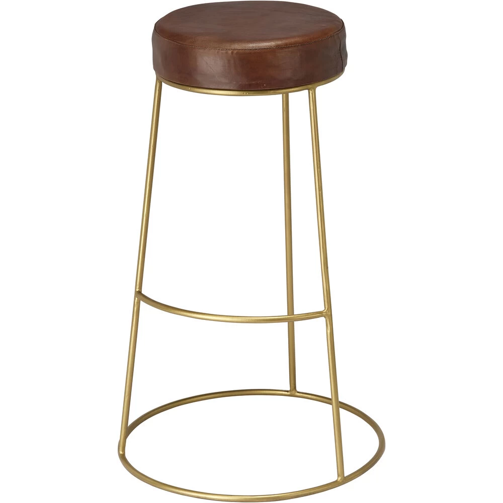 Henry 30 Inch Matte Brown And Brass Bar Stool 1 Henry 30 Inch Matte Brown And Brass Bar Stool