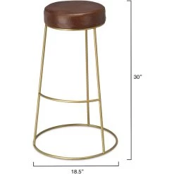 Henry 30 Inch Matte Brown And Brass Bar Stool 8 Henry 30 Inch Matte Brown And Brass Bar Stool -Jamie Young Co Shop ls20henbsbr 2