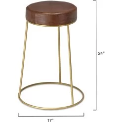 Henry 24 Inch Matte Brown And Brass Counter Stool -Jamie Young Co Shop ls20hencsbr 2