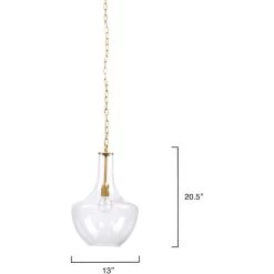 Sutton 1 Light 13 Inch Clear Pendant Ceiling Light -Jamie Young Co Shop ls5suttonab 2
