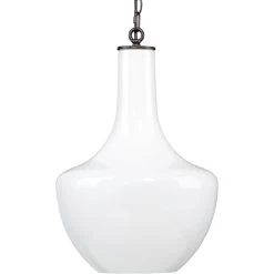 Sutton 1 Light 13 Inch White Pendant Ceiling Light