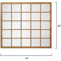 Grid 38 X 34 Inch Antique Brass Grid Mirror -Jamie Young Co Shop ls6gridrecab 2