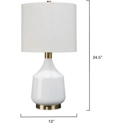 Amelia 24.5 Inch 100.00 Watt White Table Lamp Portable Light 7 Amelia 24.5 Inch 100.00 Watt White Table Lamp Portable Light -Jamie Young Co Shop ls9ameliwhbr 2