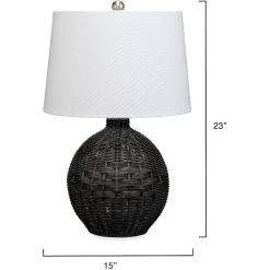 Cape 23 Inch 150.00 Watt Black Table Lamp Portable Light -Jamie Young Co Shop ls9capeblack 2