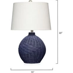 Cape 22 Inch 150.00 Watt Indigo Blue Table Lamp Portable Light -Jamie Young Co Shop ls9capeindig 2