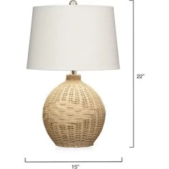 Cape 22 Inch 150.00 Watt Natural Table Lamp Portable Light 7 Cape 22 Inch 150.00 Watt Natural Table Lamp Portable Light -Jamie Young Co Shop ls9capenat 2