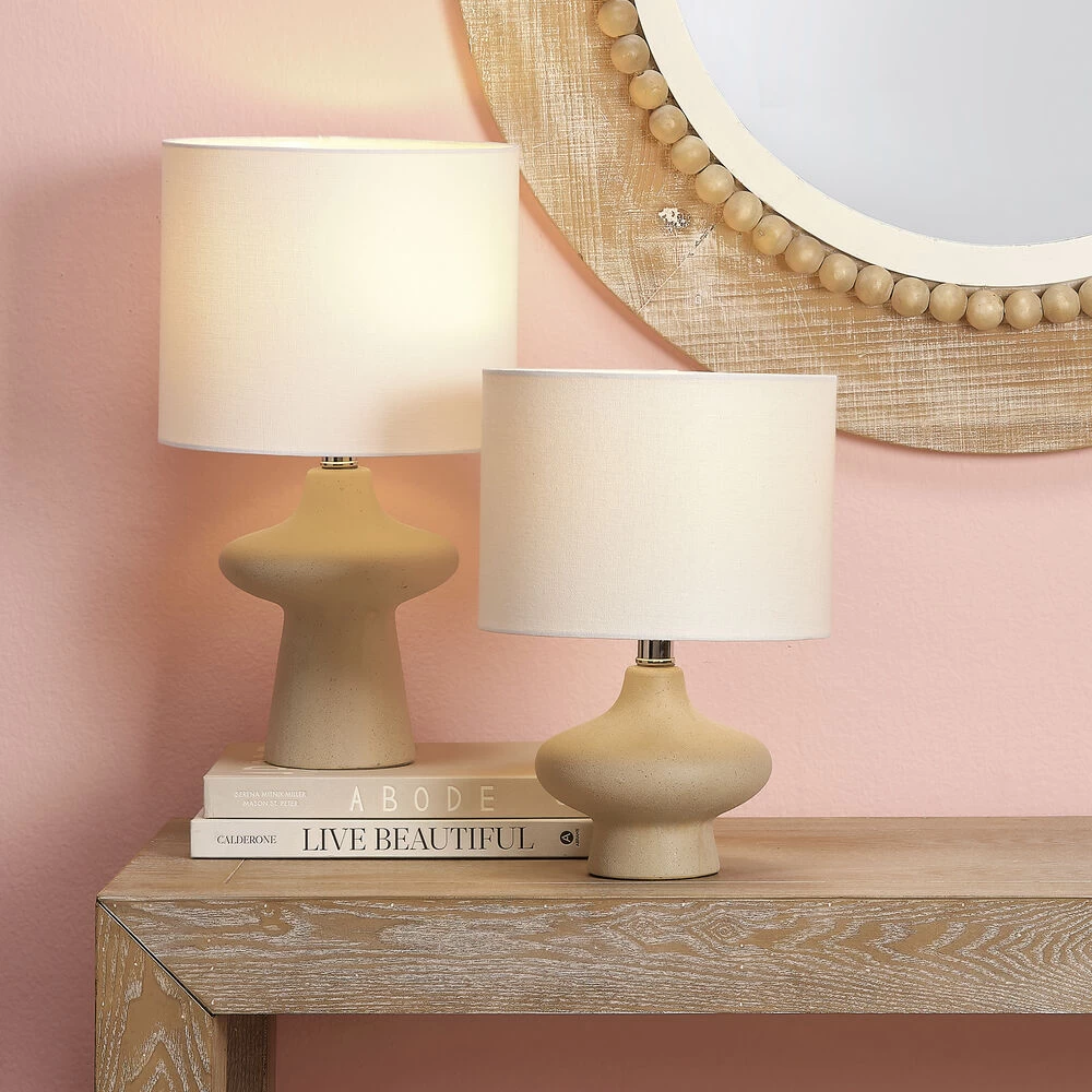 Oliver 16.5 Inch 60.00 Watt Beige Table Lamp Portable Light 2 Oliver 16.5 Inch 60.00 Watt Beige Table Lamp Portable Light - Image 2