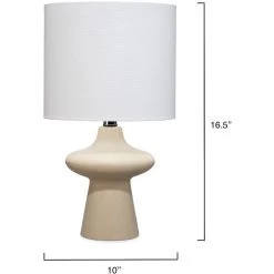 Oliver 16.5 Inch 60.00 Watt Beige Table Lamp Portable Light 8 Oliver 16.5 Inch 60.00 Watt Beige Table Lamp Portable Light -Jamie Young Co Shop ls9oliverbe 2